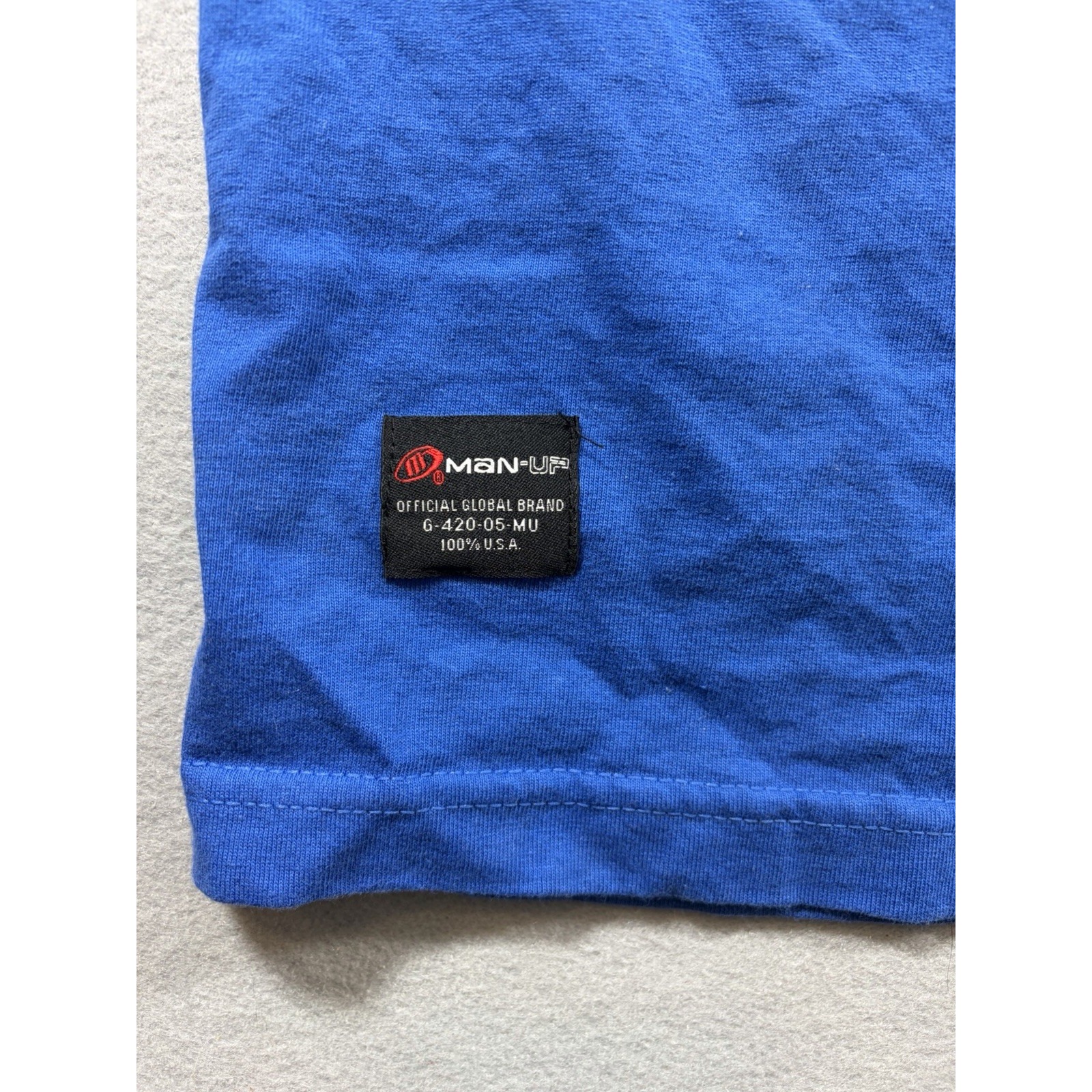 Man-Up Men's Basketball T Shirt Blue Y2k Streetwear Large — image 4 of 6